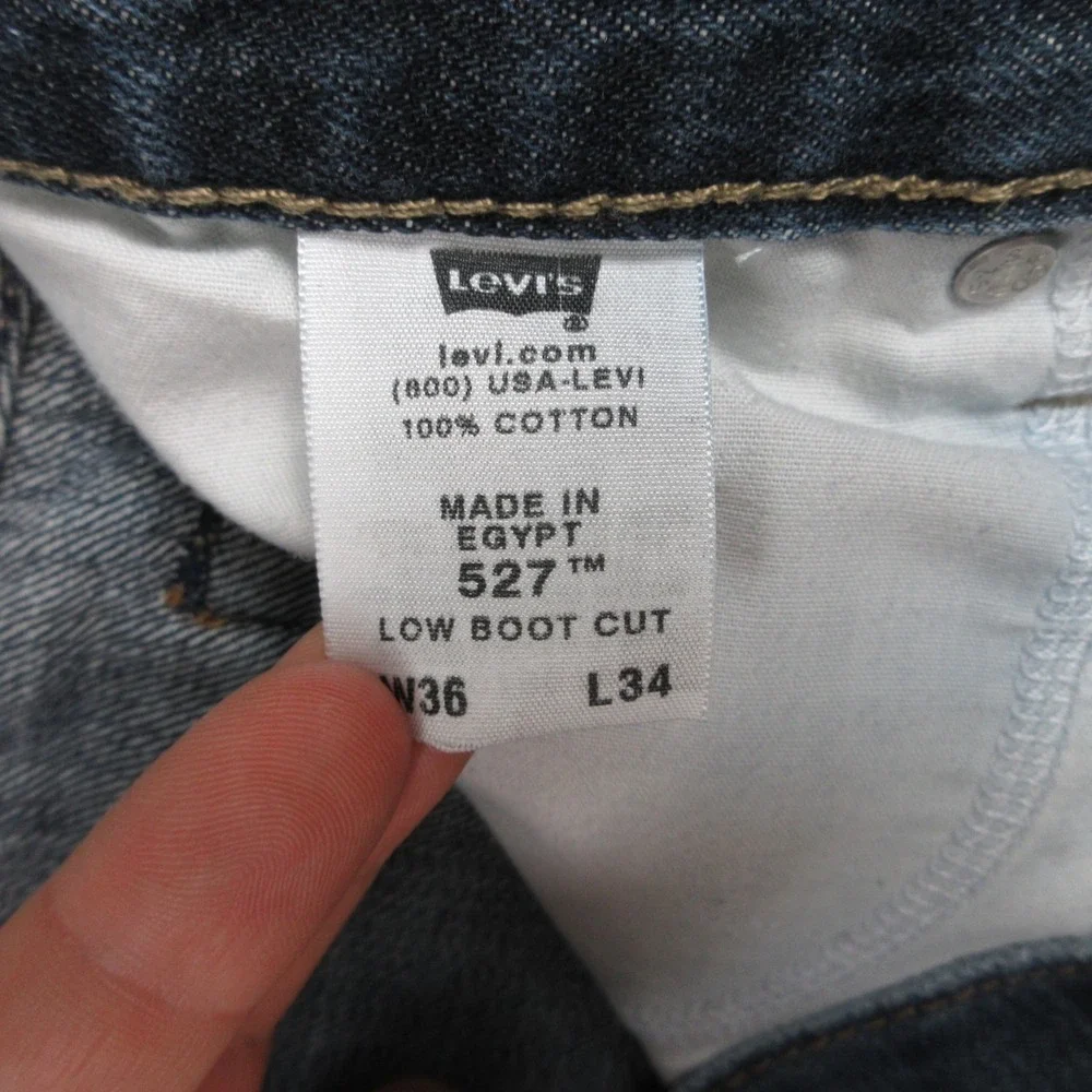 Vintage Levis Jeans Mens 36x34 Blue 527 Slim Bootcut Western Cowboy Denim Pants